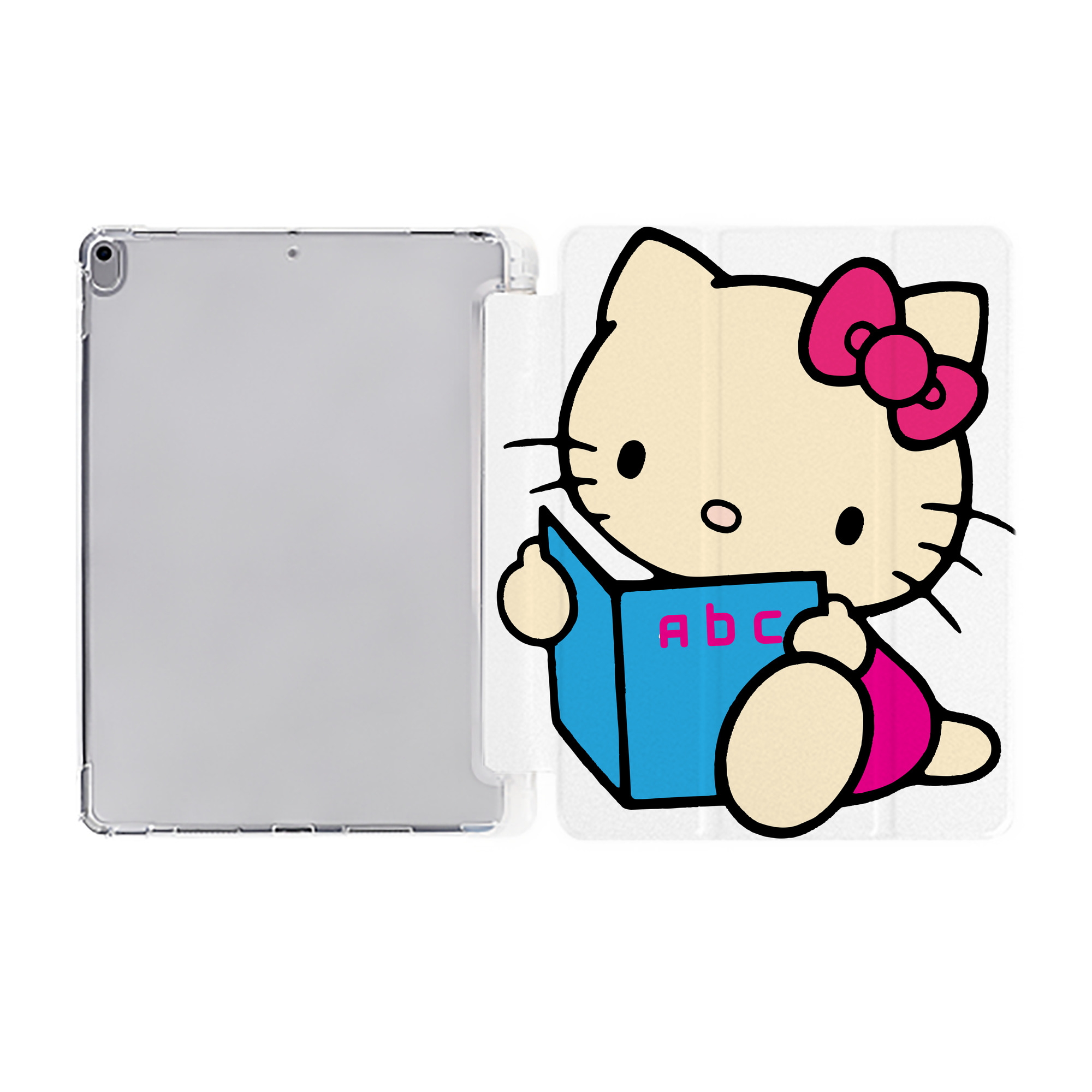 （画像用） Hello Kitty ハローキティ IPad ケース ペン収納付き 三つ折りスタンド PUレザー×シリコン 対応機種9.5/10.5/10.9インチ